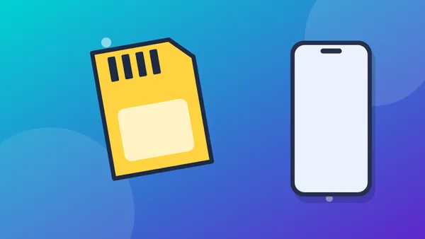 Illustration of a yellow microSD memory card beside a phone